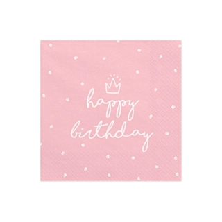 Happy Birthday Servetter Ljusrosa