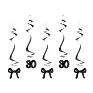 30 År Rosett Swirls Svart