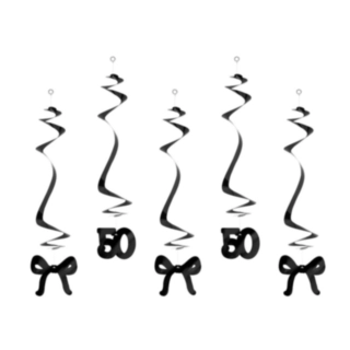 50 År Rosett Swirls Svart