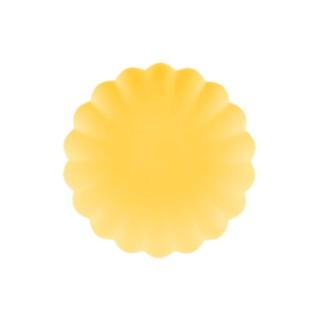 Räfflade Plasttallrikar Gul