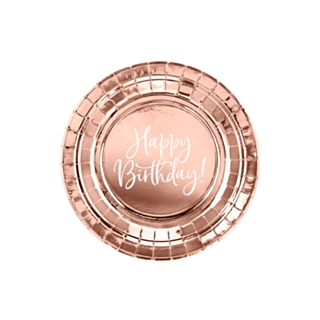 Tallrikar Happy Birthday Roséguld