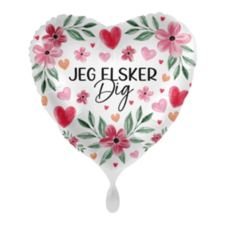 Jeg Elsker Dig Blommig Folieballong