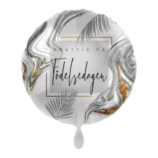 Grattis På Födelsedagen Folieballong Silver