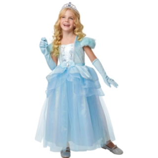 Blå Prinsessa Deluxe Barndräkt