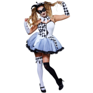 Harlekin Narr Maskeraddräkt