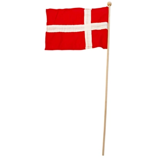 Tyg Dansk Flagga På Träpinne
