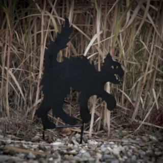 Halloweenkatt Metallsiluett