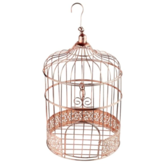 Fågelbur Dekoration Roséguld
