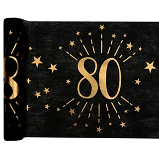 80 År Bordslöpare Guld/Svart