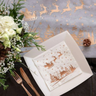 Servetter Julsläde Roséguld