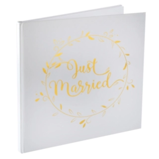Just Married Gästbok Guld