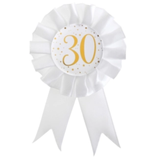 30 År Prisrosett Vit/Guld