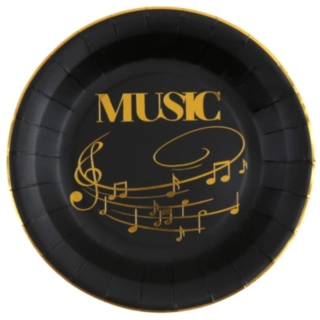 Musik Papperstallrikar Guld/Svart