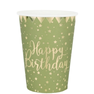 Happy Birthday Pappersmuggar Olivgrön
