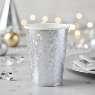Glittrande Pappmugg Silver