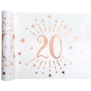20 År Bordslöpare Vit/Roséguld