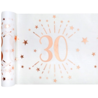 30 År Bordslöpare Vit/Roséguld
