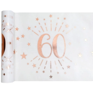 60 År Bordslöpare Vit/Roséguld