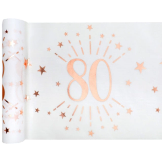 80 År Bordslöpare Vit/Roséguld
