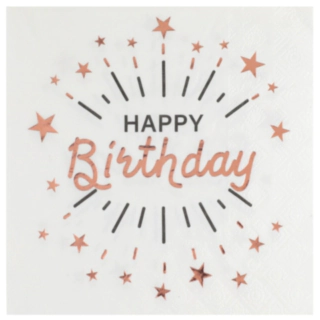 Happy Birthday Servetter Roséguld