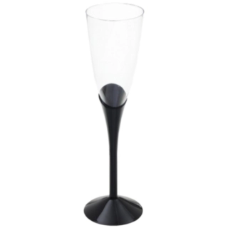 Flöjt Plast Champagneglas Svart