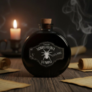Spindel Giftflaska Svart