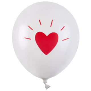 Love Hjärta Latexballonger Vit