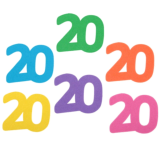 20 År Bordsdekorationer Flerfärgade