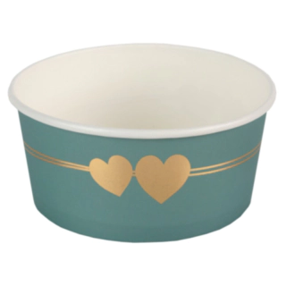 Hjärta Pappersbägare Celadon/Guld