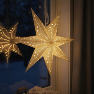 Glitter LED Julstjärna Silver
