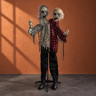 R&ouml;rlig Zombie Med Tv&aring; Huvuden