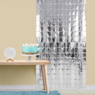 Fyrkantig Silverfolie Backdrop