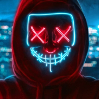 Purge LED Mask Ljusblå/Röd