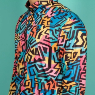 Geometric Zigzag 80-tal Träningsdräkt