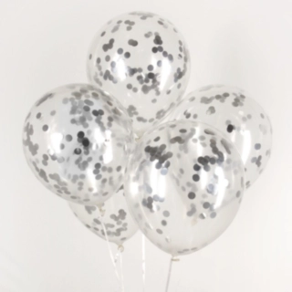 Konfettiballonger Silver