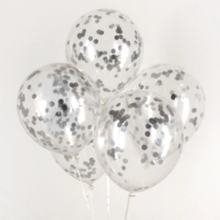 Konfettiballonger Silver