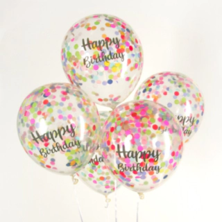 Happy Birthday Konfettiballonger Flerfärgade