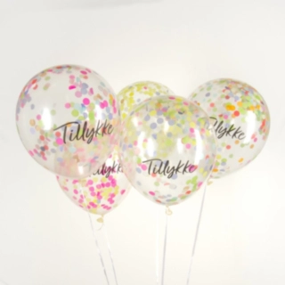 Tillykke Konfettiballonger Flerfärgade
