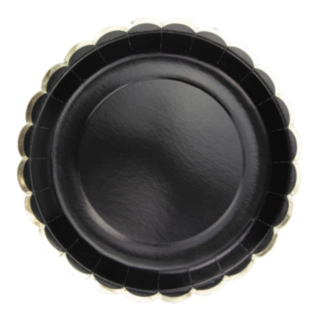 Papptallrikar Guld/Svart