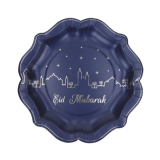 Eid Mubarak Papperstallrikar Mörkblå
