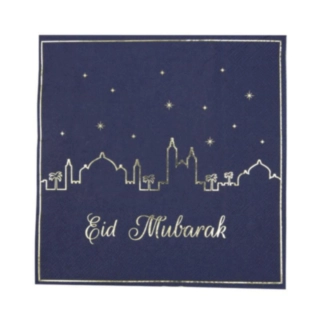 Eid Mubarak Servetter Mörkblå