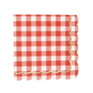 Randig Picknick Servetter Röd/Vit