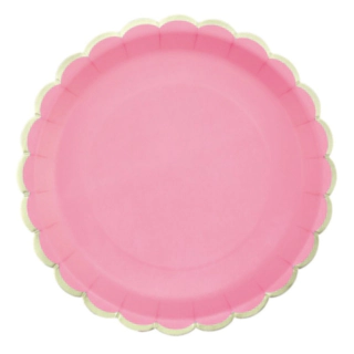 Vågiga Papptallrikar Rosa