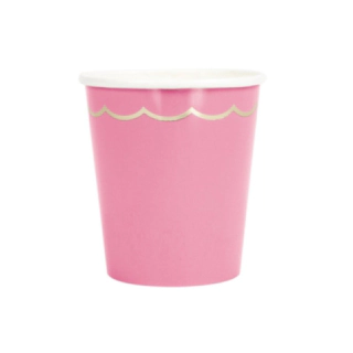 Vågiga Pappersmuggar Ljusrosa