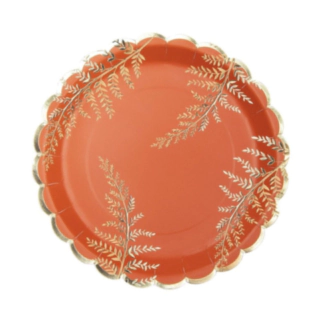 Papptallrikar Guld/Terrakotta
