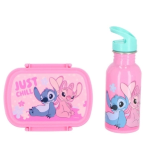 Lilo & Stitch® Matlåda & Vattenflaska Set Ljusrosa