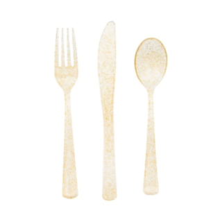 Glitter Plastbestick Guld