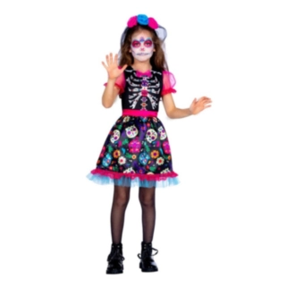Rosa Day Of The Dead Barndräkt