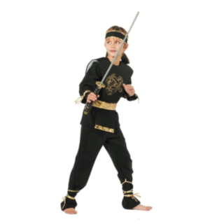 Drakninja Barndräkt Guld