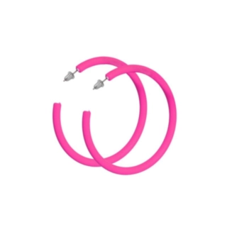 Hoops Örhängen Neonrosa